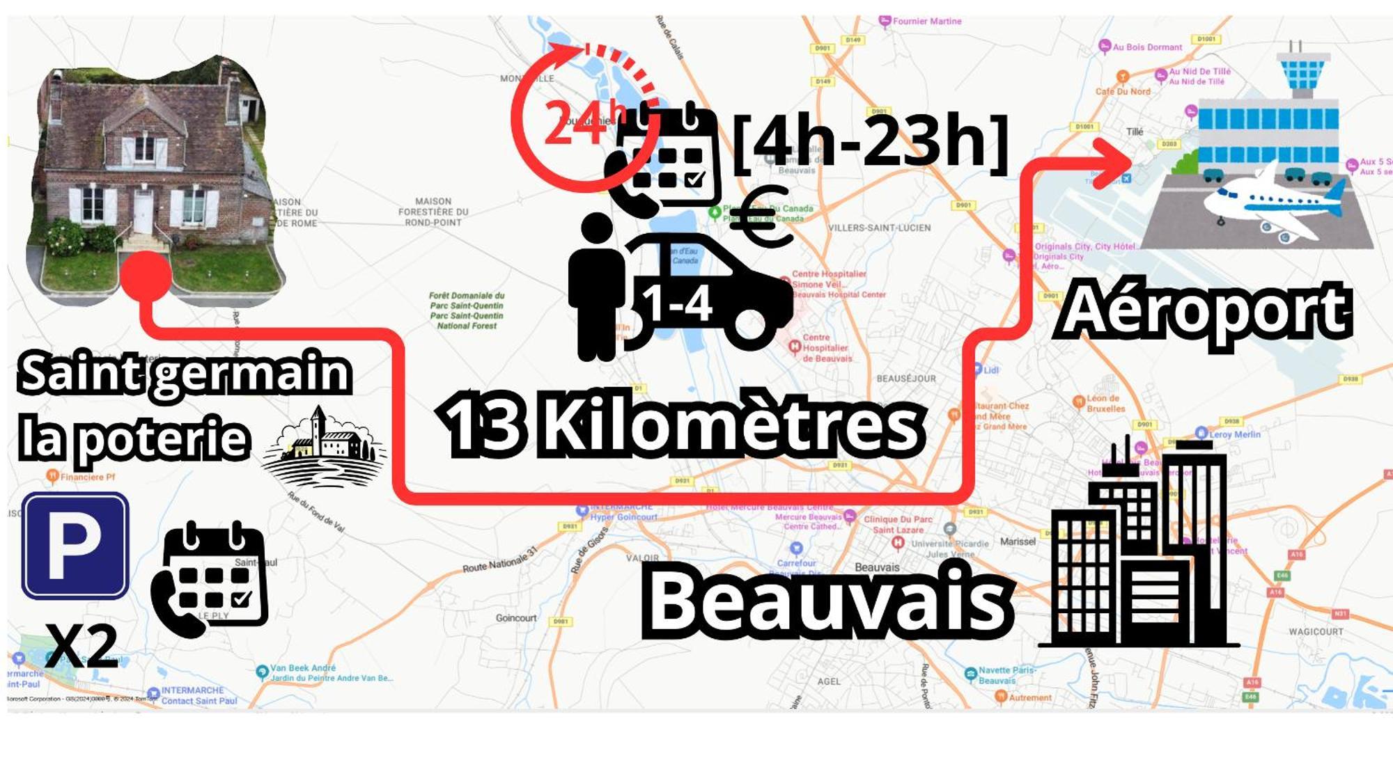 Chambre Calme Et Accueillante 13 Kmtrs Aeroport, Parking Gratuit, Navette Gare Ou Aeroport Saint-Germain-la-Poterie Bagian luar foto